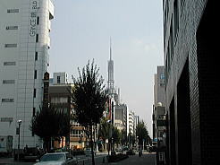 交差点でふと右手を見てみると、テレビ塔らしきものが見えました
